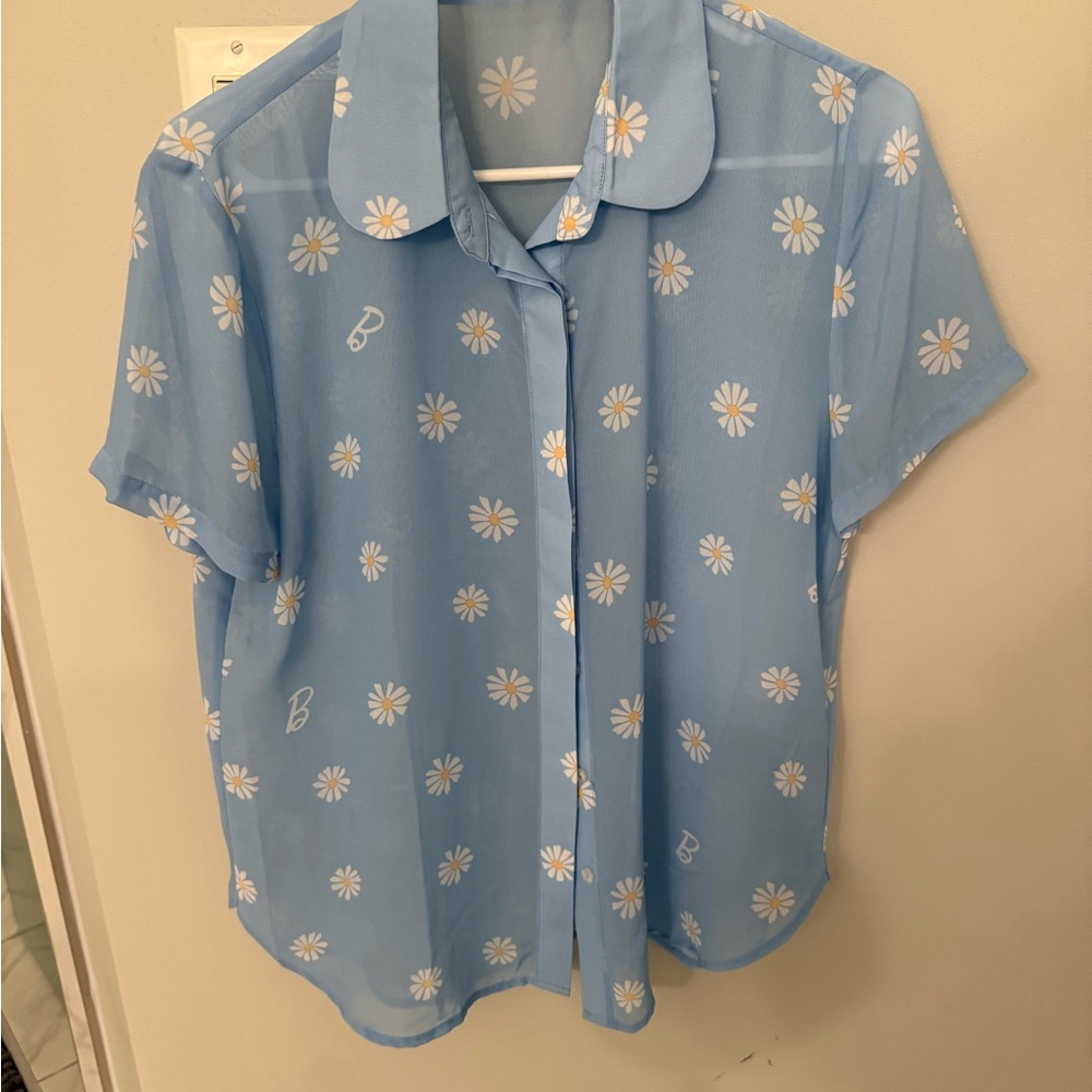 Blackmilk x Barbie - Blue Daisy Button Down Shirt
